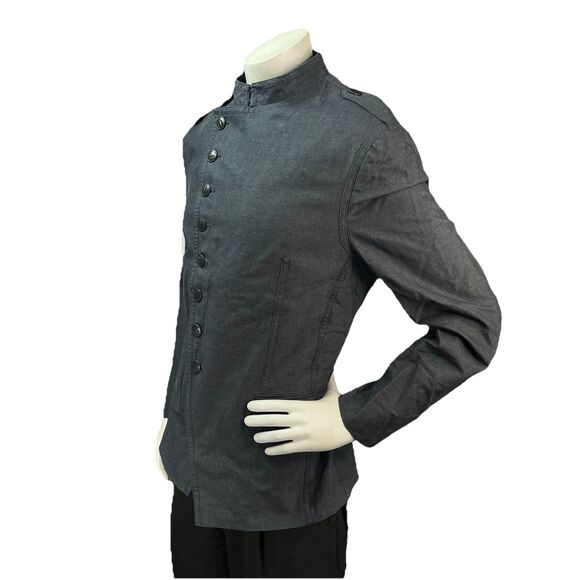 John Varvatos Mainline Men L/42 Asymmetrical Military Fleur De Lis Jacket Italy - Picture 4 of 16